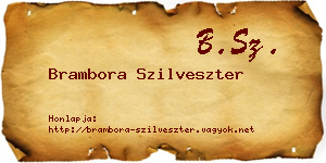 Brambora Szilveszter névjegykártya
